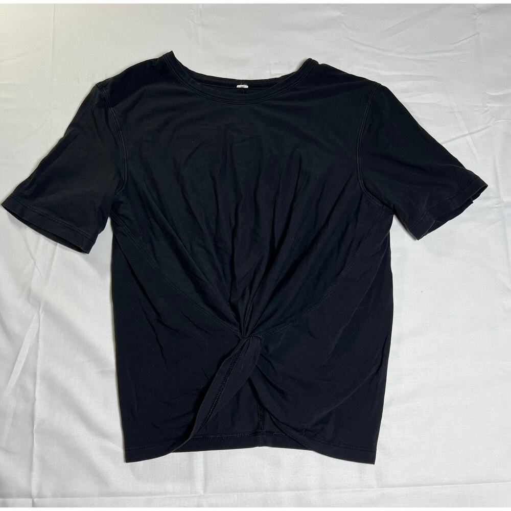 Lululemon Tee, Knotted Front, Black, Size Small